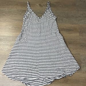 MimiChica Women’s Grey and Navy Blue V Neck Spaghetti Strao Sun Dress, size XS